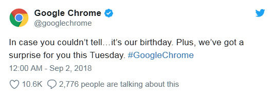 Google Chrome將迎來10周年紀(jì)念日，明日將放送驚喜