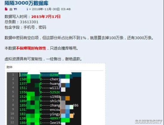陌陌被曝3000萬用戶數(shù)據(jù)暗網(wǎng)出售，官方：匹配度極低